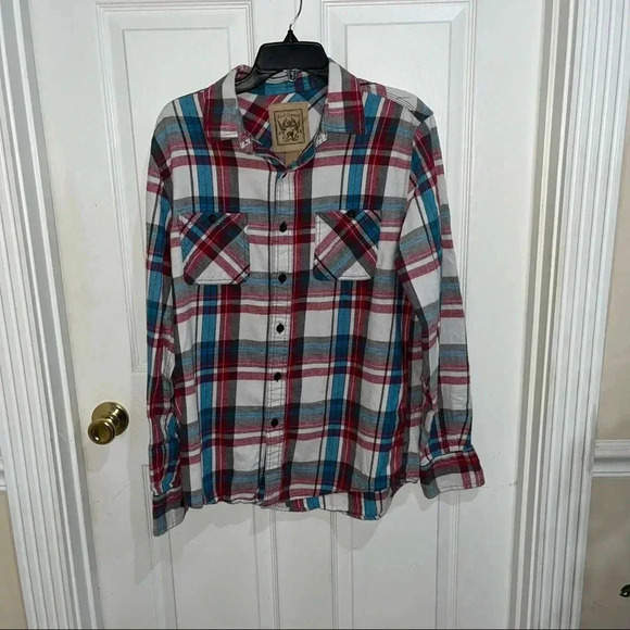 Red camel flannel shirt - Picture 1 of 4